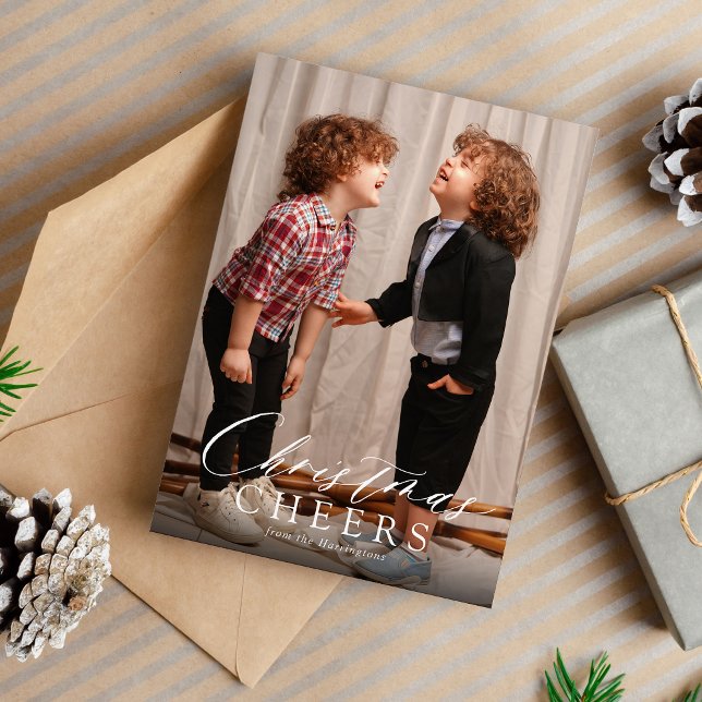 Cartão De Festividades Manuscrito Minimalista Anima 1 Foto (Criador carregado)