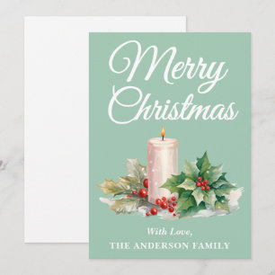 Cartão De Festividades Manuscrito Minimalista Feliz Natal Verde