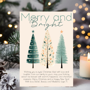 Cartão De Festividades Mão de Chic Boho Minimalista desenhada em Árvores