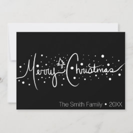 Cartão De Festividades Mão de Natal Minimalista Desenhada Neve