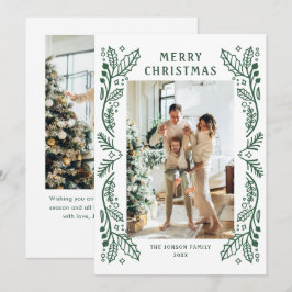 Cartão De Festividades Mão Minimalista Elegante Desenhou Natal 2 Foto