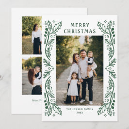 Cartão De Festividades Mão Minimalista Elegante Desenhou Natal 3 Foto