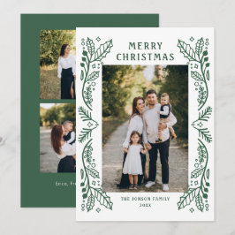Cartão De Festividades Mão Minimalista Elegante Desenhou Natal 3 Foto