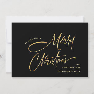 Cartão De Festividades Mão Minimalista Elegante Escrevendo Feliz Natal