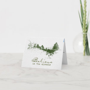 Cartão De Festividades Mão pintada com Feliz Carimbo de Natal