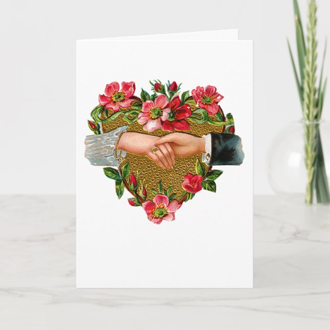 Cartão De Festividades Mãos dos amantes (Frente)