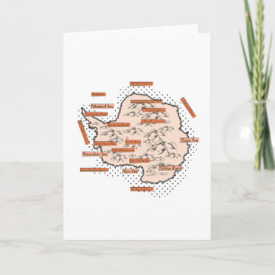 Cartão De Festividades Mapa Antigo da Antártica