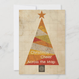Cartão De Festividades Mapa da Árvore de Natal