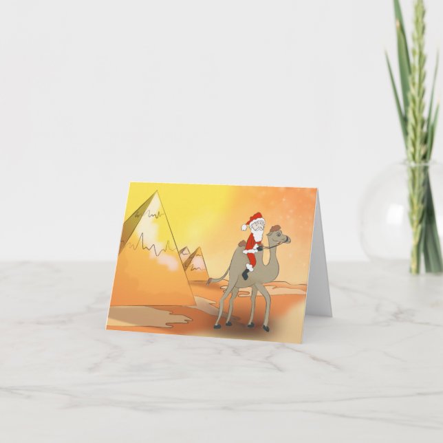 Cartão De Festividades mapa de desejos pai Natal em Egipto (Frente)