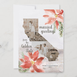 Cartão De Festividades Mapa do Estado do Ouro da Califórnia 1rua Natal