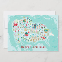 Mapa ilustrado do Pólo Norte, ilustração de Natal
