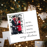 Cartão De Festividades Máquina de escrever minimalista | Feliz Natal com<br><div class="desc">Máquina de escrever minimalista Feliz Natal com Férias de Foto</div>