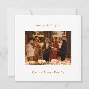 Cartão De Festividades Máquina de escrever minimalista feliz Natal com fo