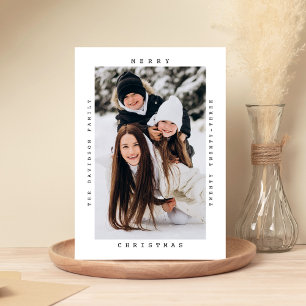 Cartão De Festividades Máquina de escrever minimalista - Feliz Natal - Um