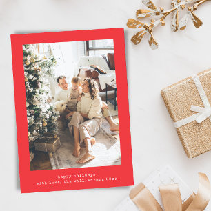 Cartão De Festividades Máquina de Escrever Retrô Minimalista Duas Fotos V