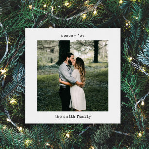 Cartão De Festividades Máquina de Escrever Simples Moderna Foto Feliz de