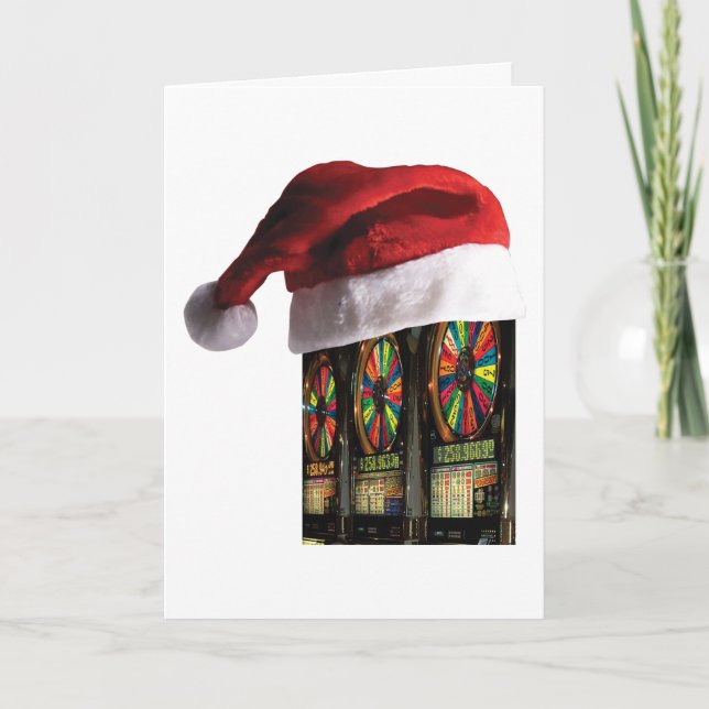 Cartão De Festividades Máquina de Faixas Horárias de Natal em Vegas (Frente)