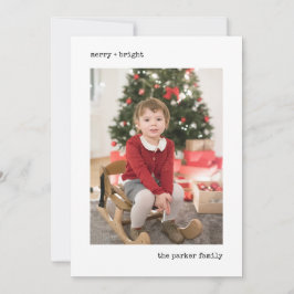 Cartão De Festividades Máquina de Natal | Preto e branco com foto