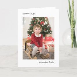 Cartão De Festividades Máquina de Natal | Preto e branco com fotos