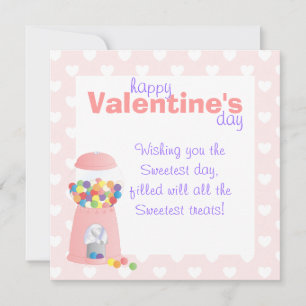 Cartão De Festividades Máquina Gumbal Rosa