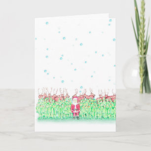 Cartão De Festividades Marathon Santa Christmas Card for Runner