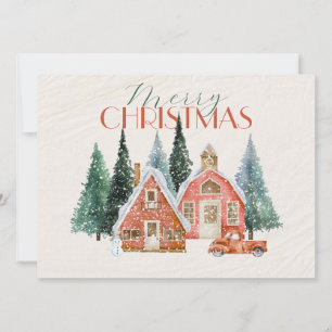 Cartão De Festividades Maravilha de inverno Vintage