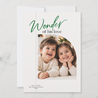 Cartão De Festividades Maravilha de Seu Amor em Verde Foto Religiosa