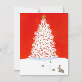 Cartão De Festividades Maravilhas de Inverno Férias Natal Coelho por Bihr