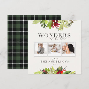 Cartão De Festividades Maravilhas de seu amor 3 xadrez fotográfica e folh