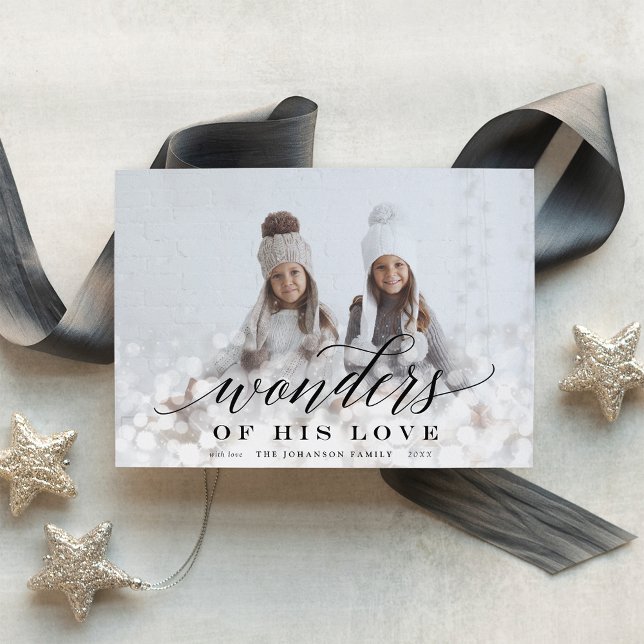 Cartão De Festividades Maravilhas de Seu Amor | Foto Flare Light (Criador carregado)