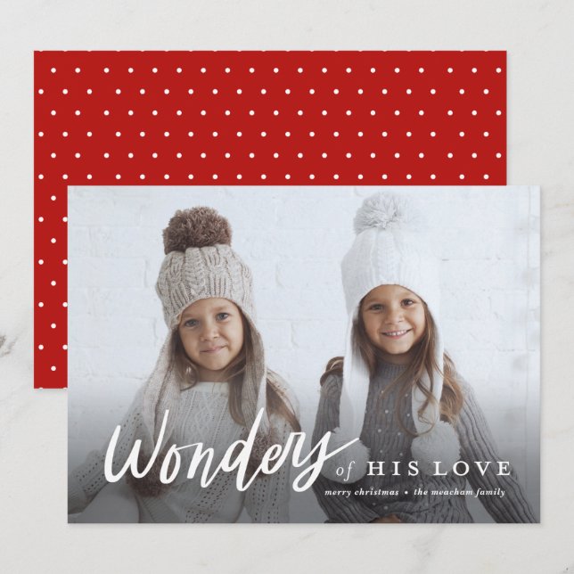 Cartão De Festividades Maravilhas manuscritas de seu amor religioso (Frente/Verso)