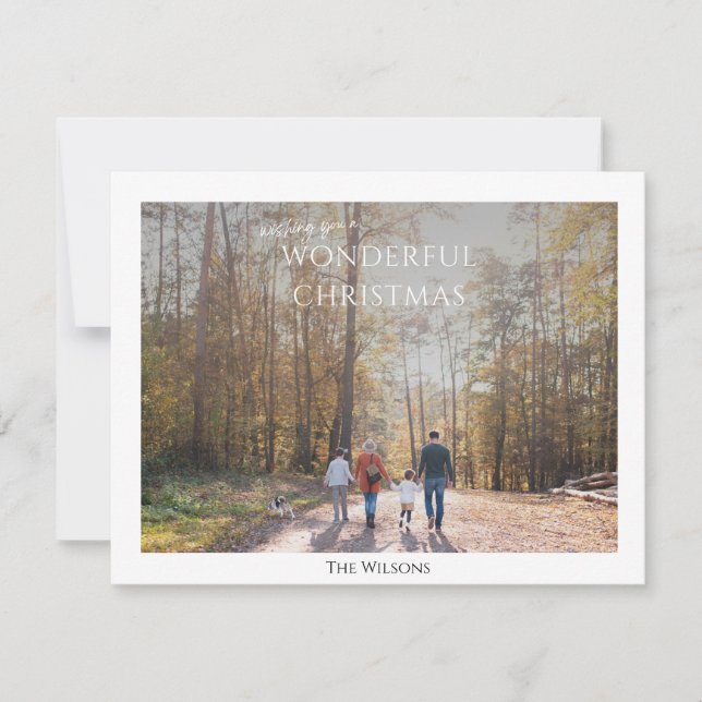 Cartão De Festividades maravilhoso natal elegante, uma foto de natal (Frente)