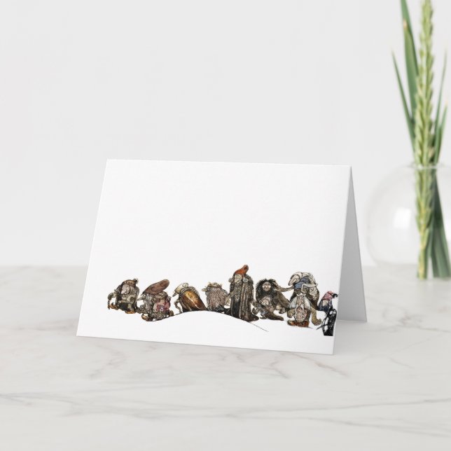 Cartão De Festividades Marchando Através da Neve de Natal (Frente)