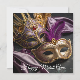 Cartão De Festividades Mardi Gras Venetian Mask Feliz