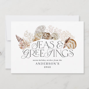 Cartão De Festividades Mares tropicais de Natal quente e saudações ao Ho