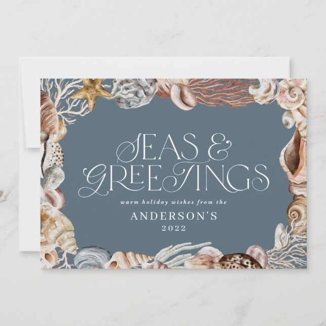 Cartão De Festividades Mares tropicais de Natal quente e saudações ao Ho  (Frente)