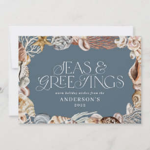 Cartão De Festividades Mares tropicais de Natal quente e saudações ao Ho 