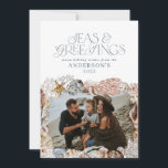 Cartão De Festividades Mares tropicais de Natal quente saudações azul-fot<br><div class="desc">Marcos de Natal tropicais e quentes e saudações ao moderno e elegante cartão de fotos de feriado design</div>