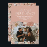 Cartão De Festividades Mares tropicais de Natal quente saudações foto ros<br><div class="desc">Pessegueiro quente tropical cor-de-rosa Natal e saudações ao moderno e elegante cartão de fotos de feriado design</div>