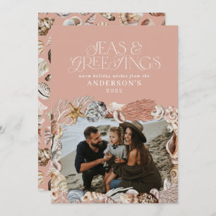 Cartão De Festividades Mares tropicais de Natal quente saudações foto ros