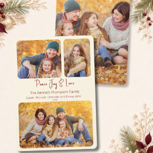 Cartão De Festividades Marfim 4 Foto Paz Alegria & Amor Natal