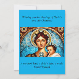 Cartão De Festividades Maria e Jesus Arte de Natal e citação