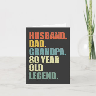 Cartão De Festividades Marido Pai Avô Lenda de 80 Anos 80 anos de idade