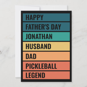Cartão De Festividades Marido Pai Lenda do Pickleball Retro Dia dos Pais