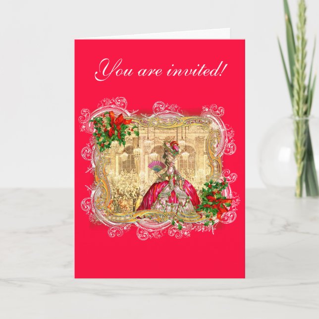 Cartão De Festividades Marie Antoinette Christmas Ball (Frente)