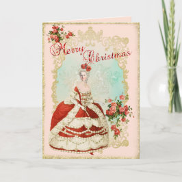 Cartão De Festividades Marie Antoinette  Greeting Card Christmas Rose