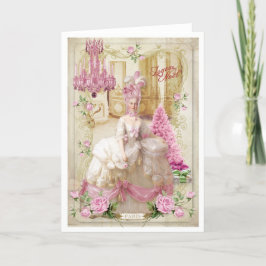Cartão De Festividades Marie Antoinette  Versailles Pink Christmas Card