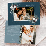 Cartão De Festividades Marinho  Azul Verde Natais vintages Duas Imagens<br><div class="desc">Bem-vindos aos nossos Natais vintages Marinho Azuis Greenery designs Dois Cartões de Férias com Imagens, onde o charme vintage encontra elegância moderna. Este design apresenta uma intricada aquarela verde e caligrafia sutilmente elegante com simples tipografia, capturando a essência do conforto tradicional e do núcleo de chalé rústico. Com um toque...</div>