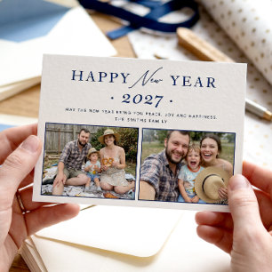 Cartão De Festividades Marinho Blue Chic 2023 Feliz ano novo 2 Foto