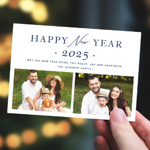 Cartão De Festividades Marinho Blue Chic 2023 Feliz ano novo 2 Foto